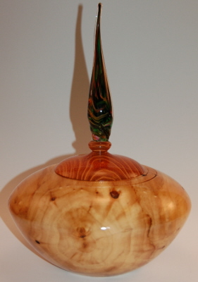 Poplar box with hand made glass pull