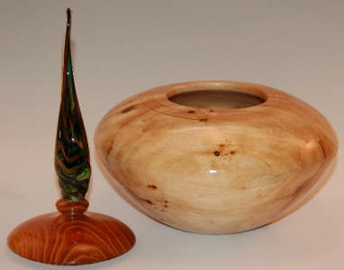 Poplar box with hand made glass pull