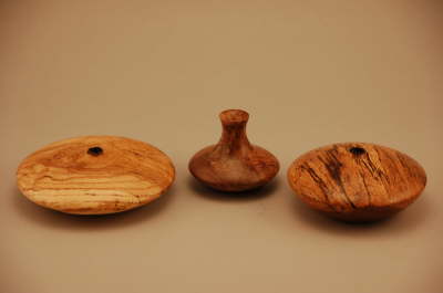 3 Spalted Oak Bud Vases